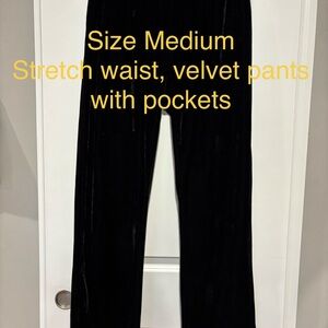 Rafaella Black Velvet Comfort Pants